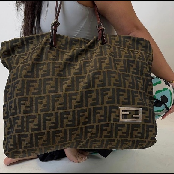 Fendi Handbags - Fendi Zucca tote  - excellent condition. Leather handles and trim. Worn twice